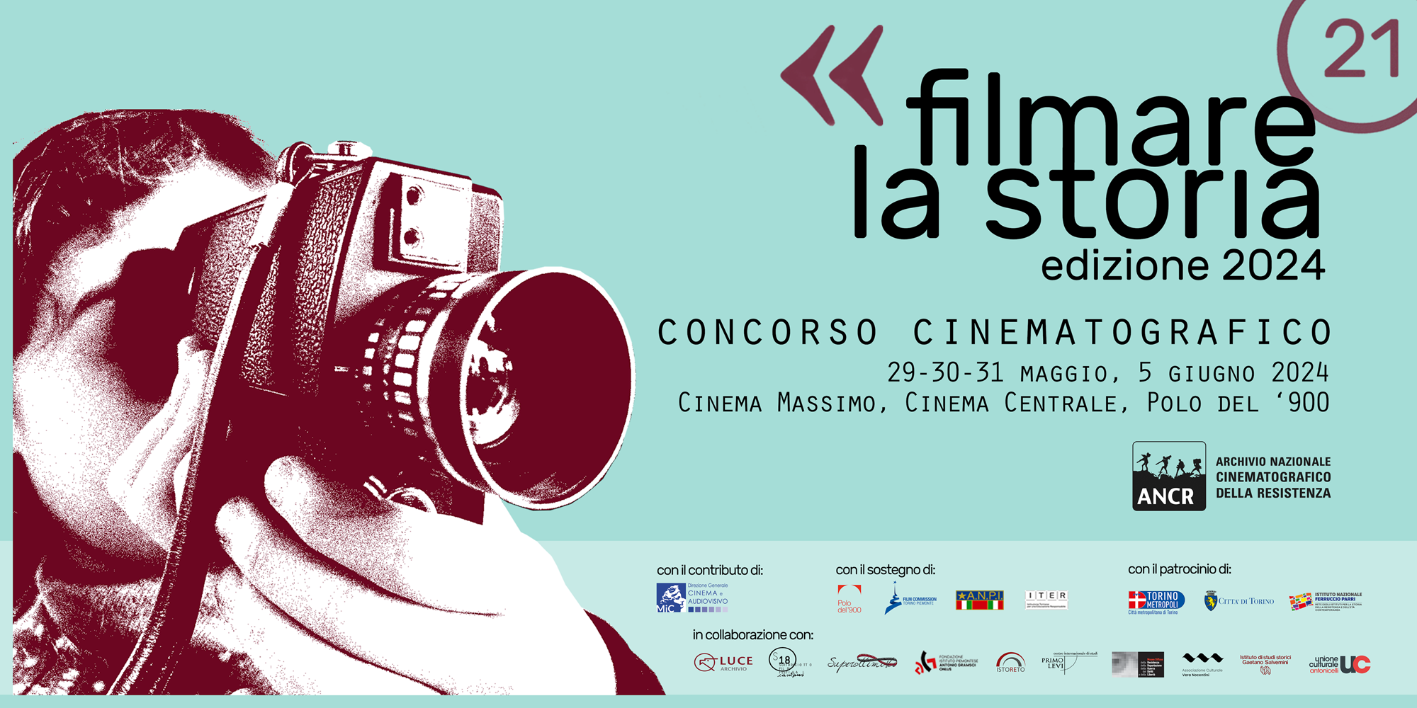 Al via la Ventunesima edizione del concorso Filmare la storia: 29-30-31 maggio, 5 giugno 2024