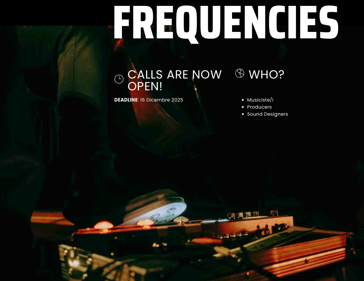 Frequencies: open call per under 40 di Seeyousound International Music Film Festival