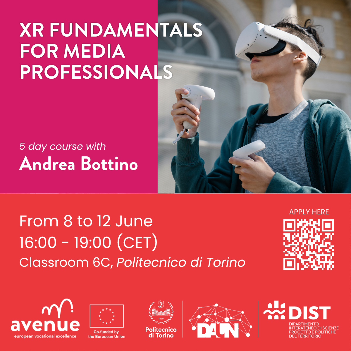 XR Fundamentals for Media Professionals: corso di formazione organizzato dal Politecnico di Torino